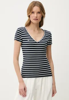 Tommy Jeans tricou femei, culoarea albastru marin, DW0DW17385 imagine