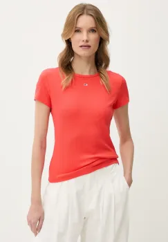 Tommy Jeans tricou femei, culoarea portocaliu, DW0DW17383 imagine