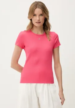 Tommy Jeans tricou femei, culoarea roz, DW0DW17383 imagine