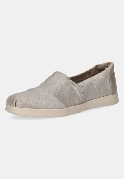 Toms espadrile CHAMPAGNE METALLIC SUEDE culoarea argintiu, 10021548 imagine