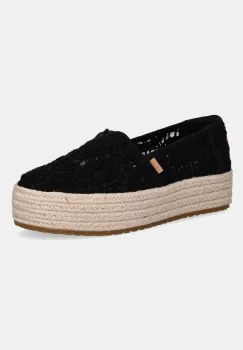 Toms espadrile CROCHET LACE culoarea negru, cu platforma, 10021913 imagine