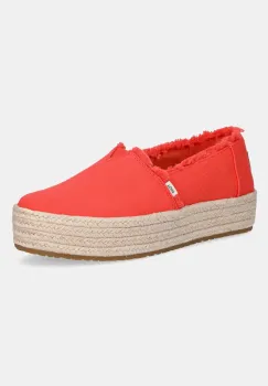 Toms espadrile FLAME culoarea rosu, cu platforma, 10021919 imagine