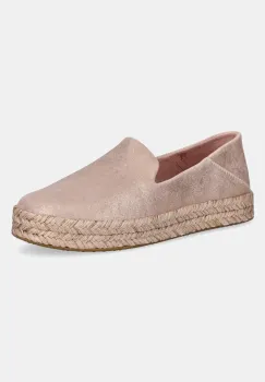Toms espadrile PALE ROSE METALLIC SUEDE culoarea roz, 10021868 imagine