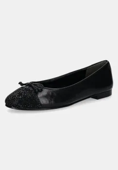 Tory Burch balerini de piele Cap-Toe Pave Ballet culoarea negru, 166214-004 imagine