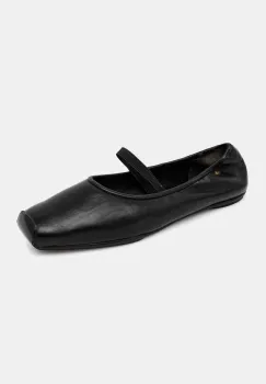 Tory Burch balerini de piele Runway Ballet culoarea negru, 157625-006 imagine
