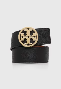 Tory Burch curea de piele cu doua fete femei, culoarea negru imagine