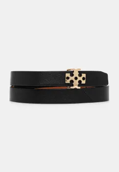 Tory Burch curea de piele cu doua fete Logo culoarea negru, 157857-001 imagine