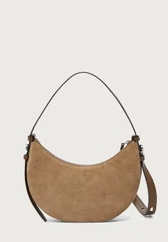 Tory Burch geanta crossbody pentru femei din piele intoarsa Romy Half Moon imagine