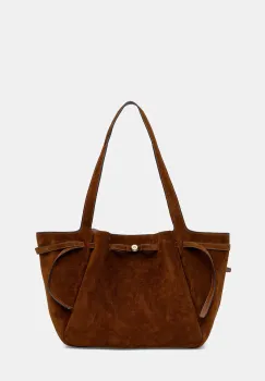 Tory Burch geanta de mana din piele intoarsa Romy Suede Tote culoarea maro, 178158.200 imagine