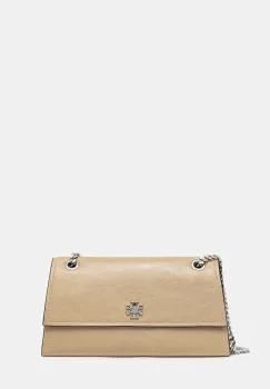 Tory Burch geanta de piele Kira Turnlock culoarea bej, 169450.200 imagine