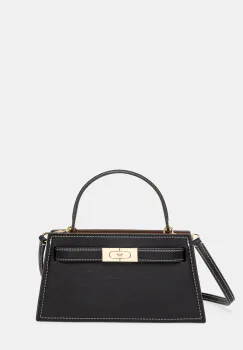 Tory Burch geanta de piele Lee Radziwill Petite culoarea negru, 168954-001 imagine