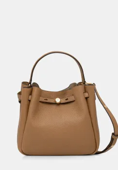 Tory Burch geanta de piele Romy culoarea bej, 166982-227 imagine