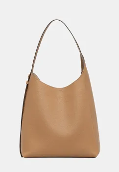 Tory Burch geanta de piele Romy Hobo culoarea bej, 170964-227 imagine
