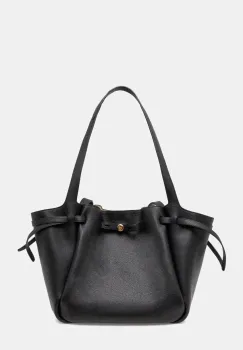 Tory Burch geanta de piele Romy Pebbled Tote culoarea negru, 163388-001 imagine