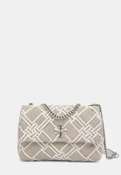 Tory Burch geanta Kira Woven Canvas Small culoarea bej, 151267-250 imagine