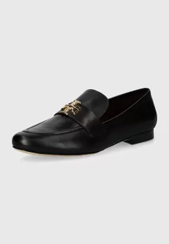 Tory Burch mocasini de piele Eleanor Loafer femei, culoarea negru, cu toc plat, 158204-006 imagine