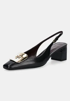 Tory Burch pantofi de piele Georgia Slingback culoarea negru, cu toc drept, cu toc deschis, 156479-006 imagine