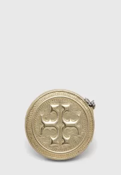 Tory Burch portofel de piele culoarea auriu imagine
