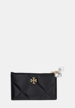 Tory Burch portofel de piele Kira Diamond culoarea negru, 175011-001 imagine