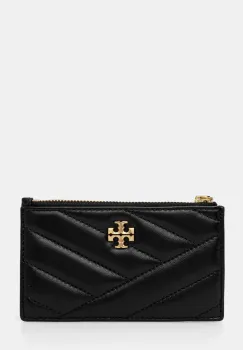 Tory Burch portofel de piele Kira femei, culoarea negru, 156556.001 imagine