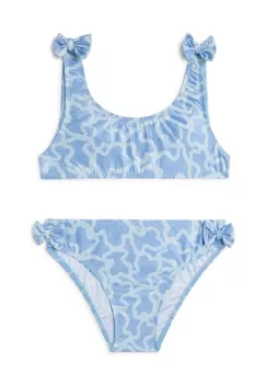 Tous costum de baie pentru copii din doua piese culoarea turcoaz imagine
