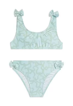Tous costum de baie pentru copii din doua piese culoarea verde imagine