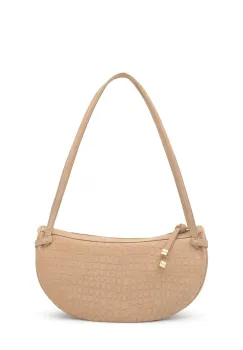 Tous geanta de mana din piele intoarsa Halfmoon culoarea bej, 2002359001 imagine