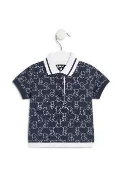 Tous tricouri polo din bumbac pentru copii culoarea verde, modelator imagine