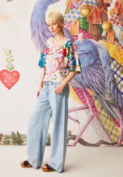 tricou din bumbac culoarea bej imagine