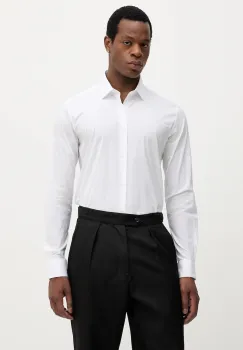 Trussardi camasa culoarea alb, cu guler clasic, slim, 5004N000006N imagine