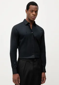 Trussardi camasa culoarea negru, cu guler clasic, slim, 5004N000006N imagine