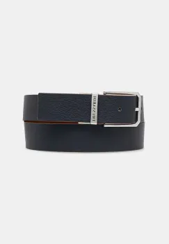 Trussardi curea de piele culoarea bleumarin, B353B000009N imagine