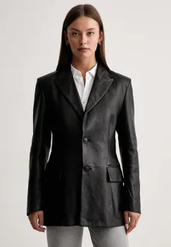 Trussardi geaca tip camasa pentru femei din piele imagine