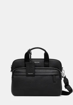 Trussardi geanta de piele culoarea negru, Z587E005964N imagine