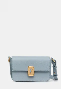 Trussardi geanta de piele culoarea negru, Z601E106075N imagine