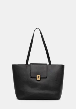 Trussardi geanta de piele culoarea negru, Z605E106078N imagine