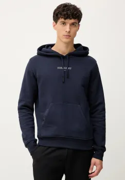 Trussardi hanorac de bumbac culoarea bleumarin, cu gluga, cu imprimeu, G8108000056N imagine