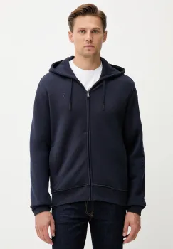 Trussardi hanorac de bumbac culoarea bleumarin, cu gluga, uni, G8068000028N imagine