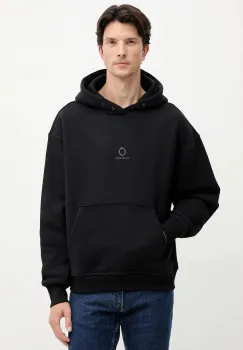 Trussardi hanorac de bumbac culoarea negru, cu gluga, cu imprimeu, G8038000022N imagine