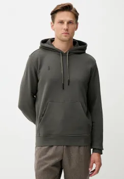 Trussardi hanorac de bumbac culoarea verde, cu gluga, uni, G8078000031N imagine