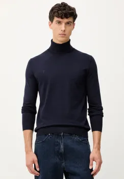 Trussardi pulover culoarea bleumarin, light, cu guler, M0178000019N imagine