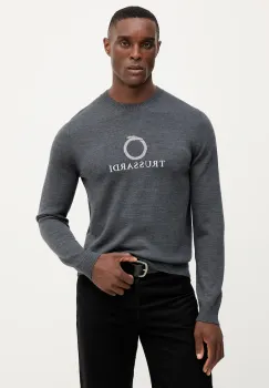 Trussardi pulover de lana culoarea gri, M0358000037N imagine