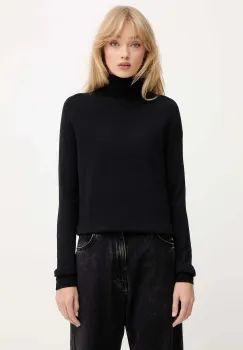 Trussardi pulover de lana culoarea negru, light, cu guler, M0106001164N imagine