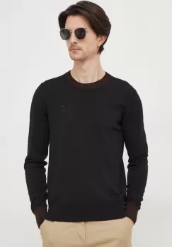 Trussardi pulover din amestec de lana barbati, culoarea negru, light imagine