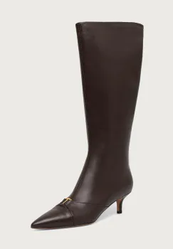 Twinset cizme cu toc cui pentru femei din piele imagine