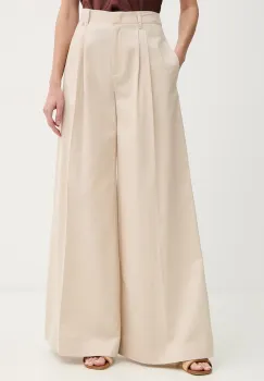 Twinset pantaloni wide leg pentru femei cu amestec de in imagine