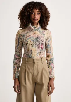 Twinset  pulover cu guler inalt pentru femei cu adaos de lana si mohair imagine
