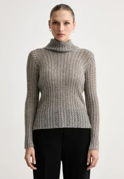 Twinset  pulover cu guler inalt pentru femei cu adaos de lana si mohair imagine