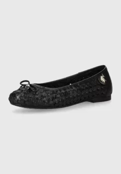 U.S. Polo Assn. balerini de piele JULIA culoarea negru, JULIA001W 4L1 imagine