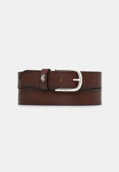 U.S. Polo Assn. curea de piele Dallas barbati, culoarea maro, WEUDX2641MHA imagine